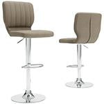 Pollzen Taupe Bar Height Bar Stool (Set of 2) - Lara Furniture