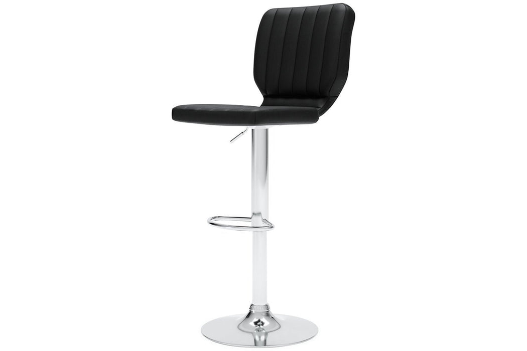 Pollzen Black Bar Height Bar Stool (Set of 2) - Lara Furniture