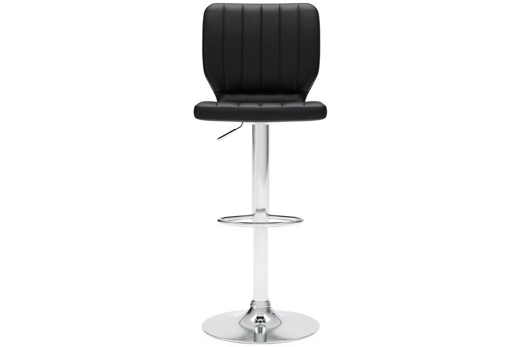 Pollzen Black Bar Height Bar Stool (Set of 2) - Lara Furniture