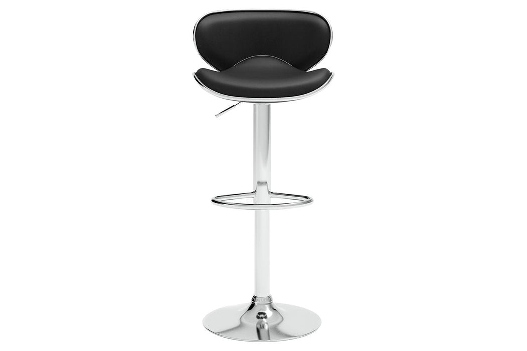 Pollzen Black Bar Height Bar Stool (Set of 2) - Lara Furniture