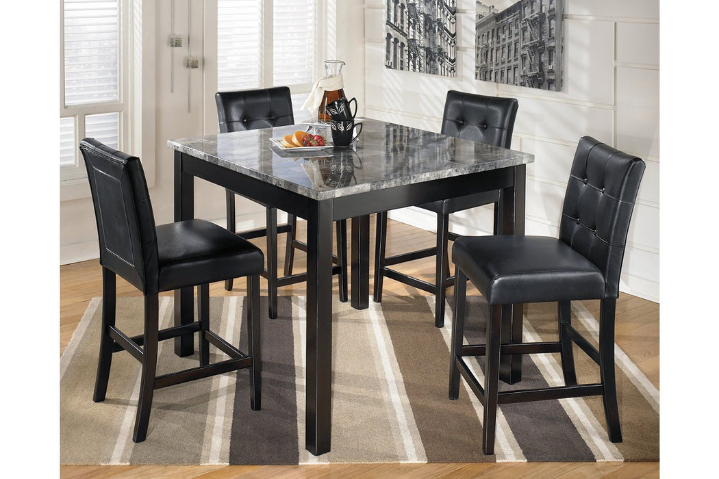 Maysville Black Counter Height Dining Table and Bar Stools (Set of 5) - Lara Furniture