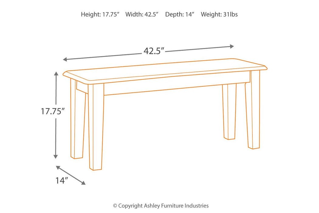 Berringer Rustic Brown Dining Bench - Lara Furniture