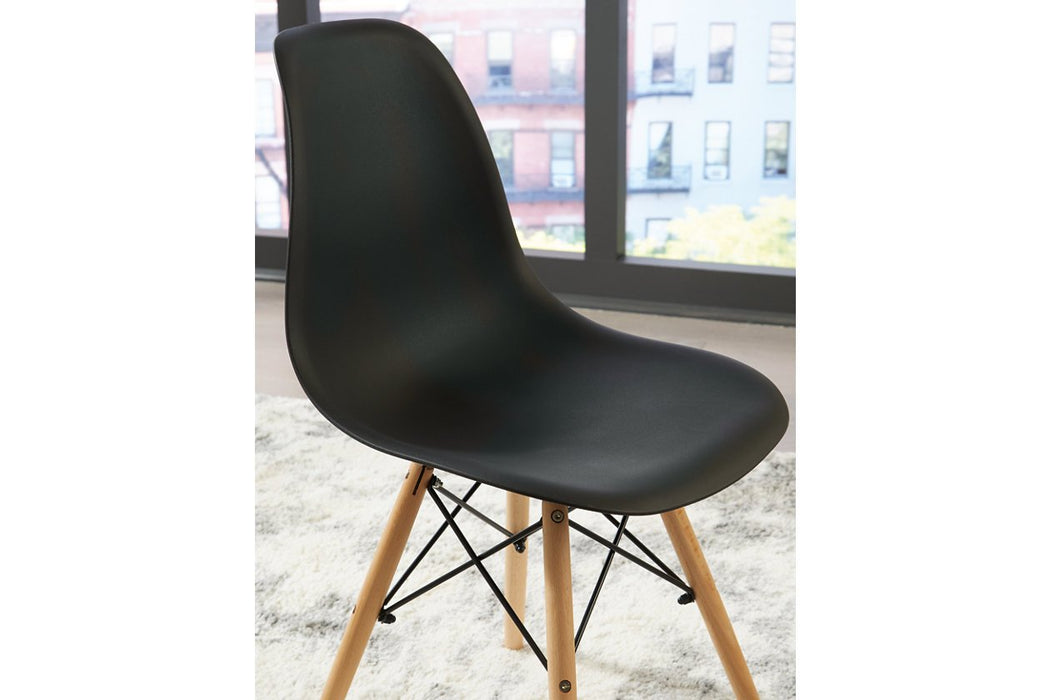 Jaspeni Black/Natural Dining Chair - Lara Furniture