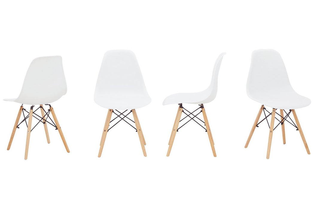 Jaspeni White/Natural Dining Chair - Lara Furniture