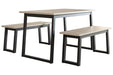 Waylowe Two-tone Dining Table and Benches (Set of 3) - Lara Furniture
