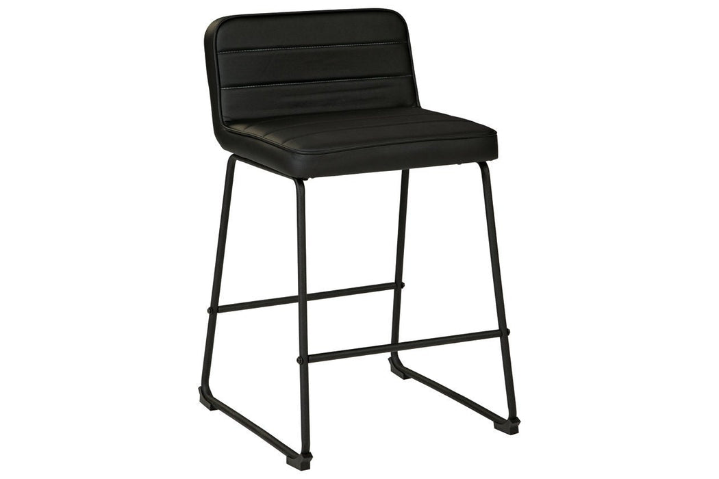 Nerison Black Counter Height Bar Stool (Set of 2) - Lara Furniture