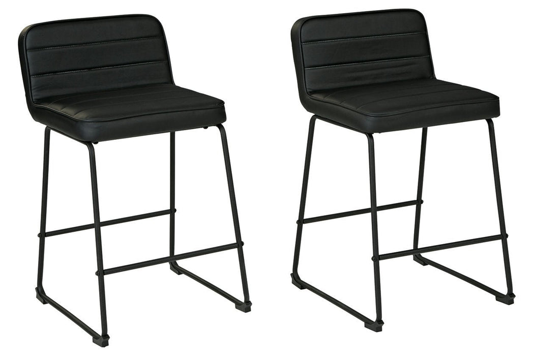 Nerison Black Counter Height Bar Stool (Set of 2) - Lara Furniture