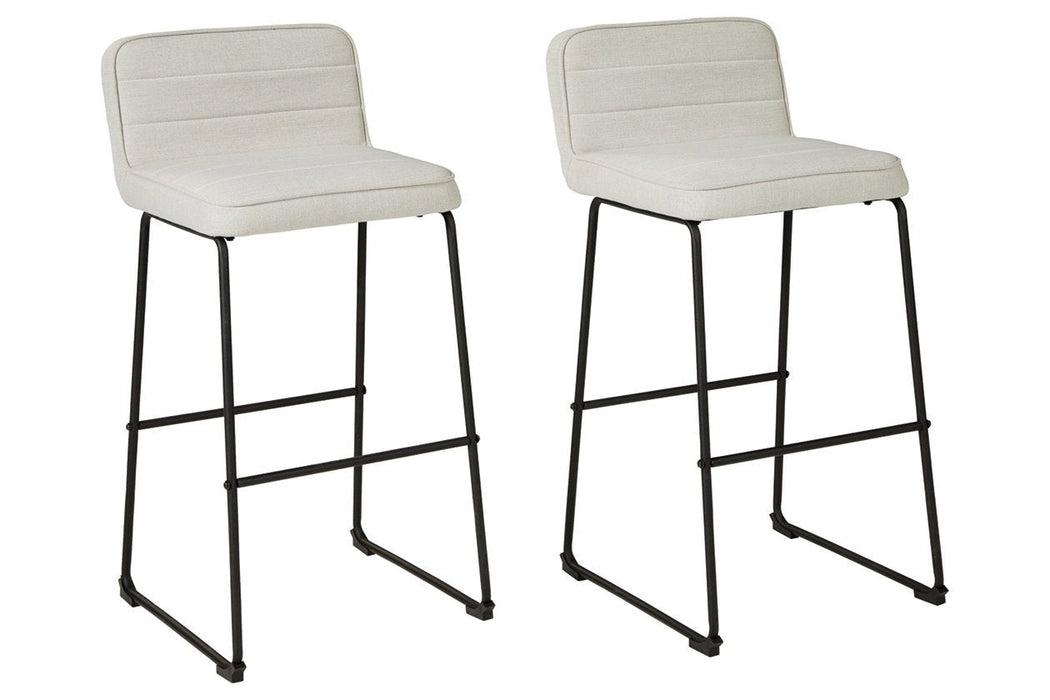 Nerison Beige Bar Height Bar Stool (Set of 2) - Lara Furniture