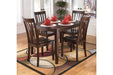 Hyland Reddish Brown Dining Table and Chairs (Set of 5) - Lara Furniture