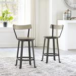 Melenski Light Tan/Black Counter Height Bar Stool (Set of 2) - Lara Furniture