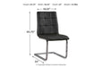 Madanere Black/Chrome Finish Dining Chair - Lara Furniture