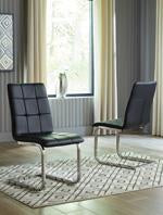 Madanere Black/Chrome Finish Dining Chair - Lara Furniture