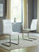 Madanere White/Chrome Finish Dining Chair - Lara Furniture