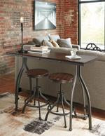 Odium Rustic Brown Counter Height Dining Table and Bar Stools (Set of 3) - Lara Furniture