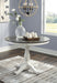 Nelling White/Dark Brown Round Dining Table - Lara Furniture