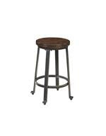 Challiman Rustic Brown Counter Height Bar Stool (Set of 2) - Lara Furniture