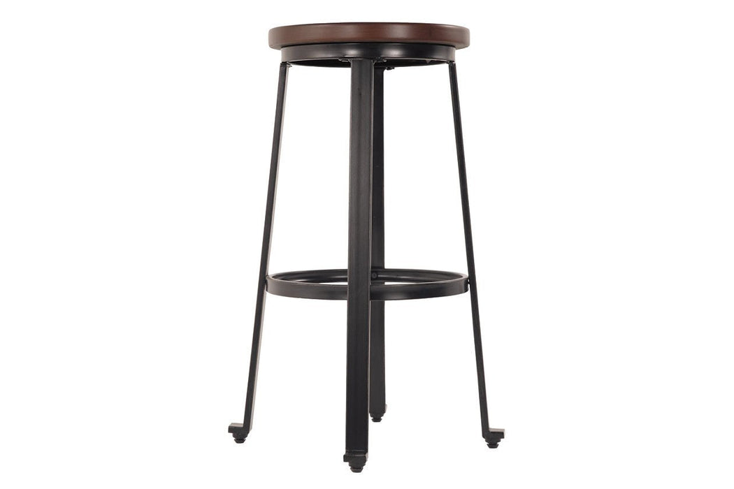 Challiman Rustic Brown Bar Height Bar Stool (Set of 2) - Lara Furniture