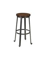 Challiman Rustic Brown Bar Height Bar Stool (Set of 2) - Lara Furniture