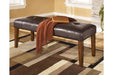 Lacey Medium Brown Dining Bench - Lara Furniture