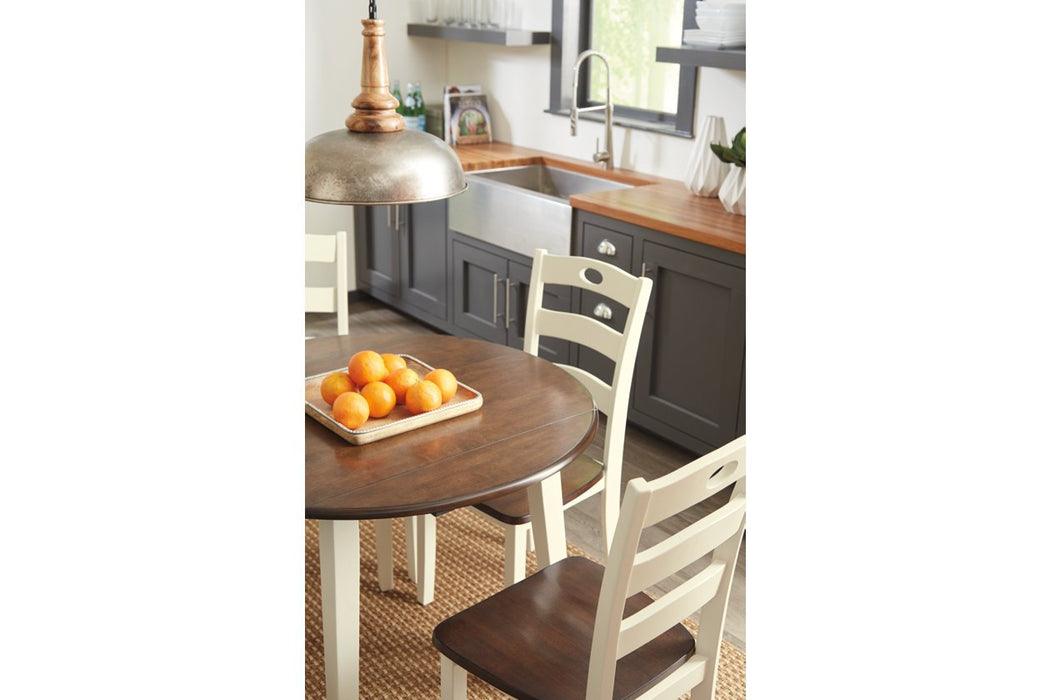 Woodanville Cream/Brown Dining Drop Leaf Table - Lara Furniture