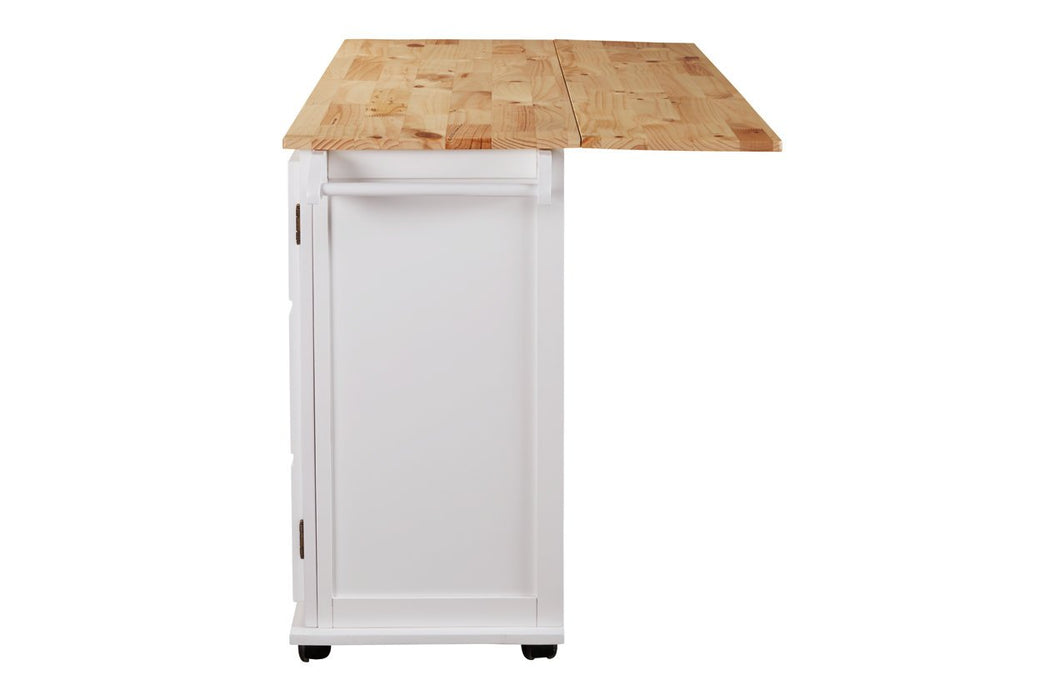 Withurst White/Light Brown Kitchen Cart - Lara Furniture