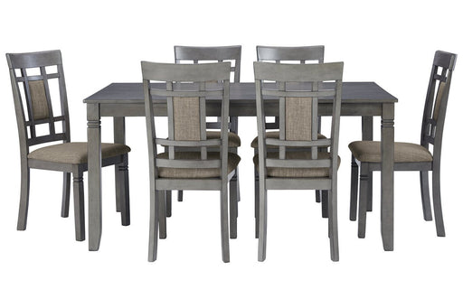 Jayemyer Charcoal Gray Dining Table and Chairs (Set of 7) - Lara Furniture
