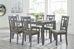 Jayemyer Charcoal Gray Dining Table and Chairs (Set of 7) - Lara Furniture