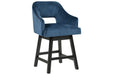 Tallenger Blue/Dark Brown Counter Height Bar Stool (Set of 2) - Lara Furniture