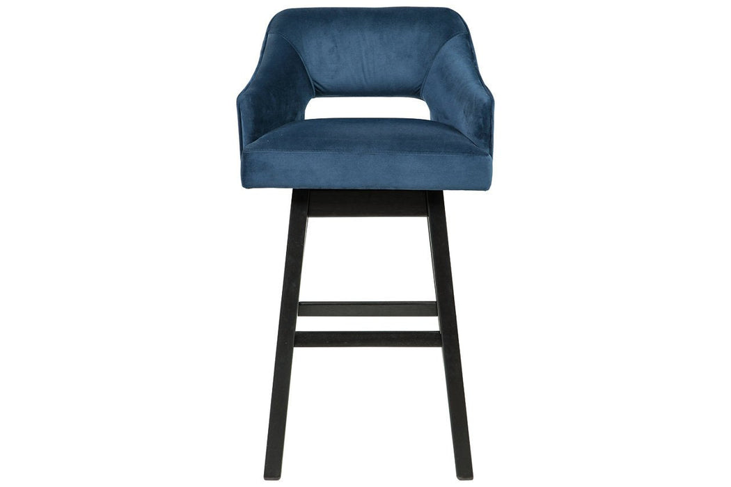 Tallenger Blue/Dark Brown Bar Height Bar Stool (Set of 2) - Lara Furniture