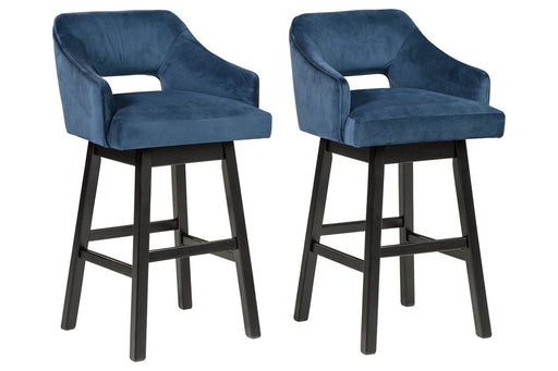 Tallenger Blue/Dark Brown Bar Height Bar Stool (Set of 2) - Lara Furniture