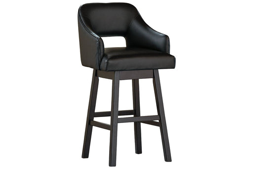 Tallenger Black/Dark Brown Bar Height Bar Stool (Set of 2) - Lara Furniture