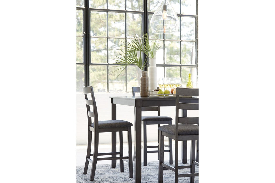 Bridson Gray Counter Height Dining Table and Bar Stools (Set of 5) - Lara Furniture