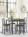 Bridson Gray Counter Height Dining Table and Bar Stools (Set of 5) - Lara Furniture