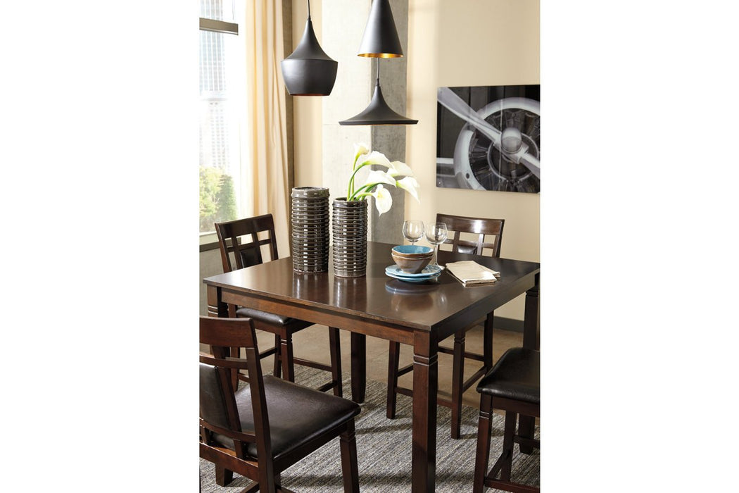 Bennox Brown Counter Height Dining Table and Bar Stools (Set of 5) - Lara Furniture