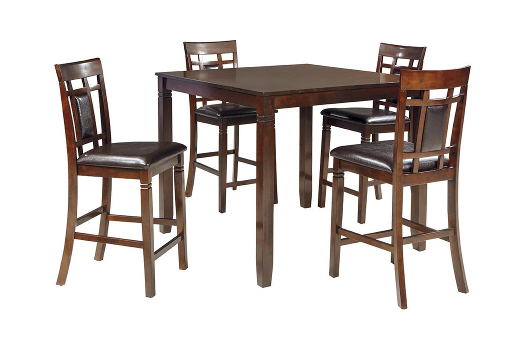 Bennox Brown Counter Height Dining Table and Bar Stools (Set of 5) - Lara Furniture