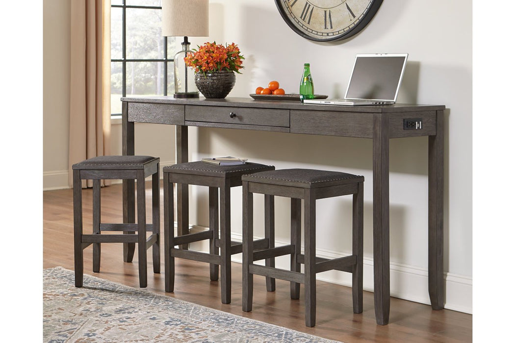 Caitbrook Gray Counter Height Dining Table and Bar Stools (Set of 3) - Lara Furniture