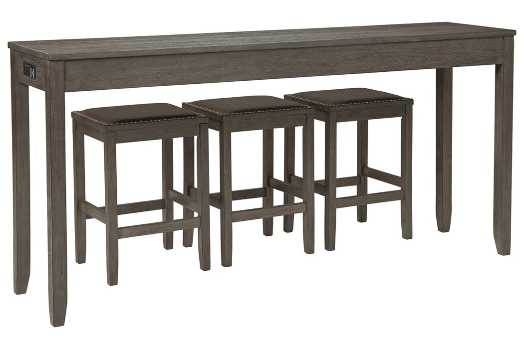 Caitbrook Gray Counter Height Dining Table and Bar Stools (Set of 3) - Lara Furniture