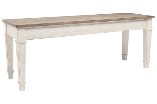 Skempton White/Light Brown Storage Bench - Lara Furniture