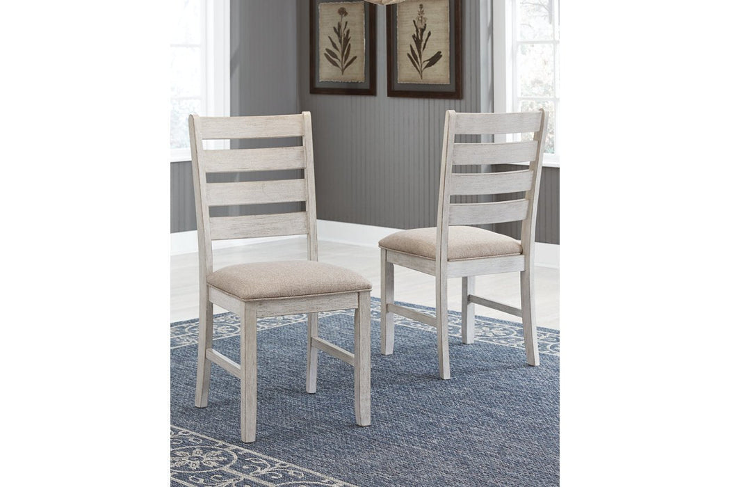 Skempton White/Light Brown Dining Chair (Set of 2) - Lara Furniture