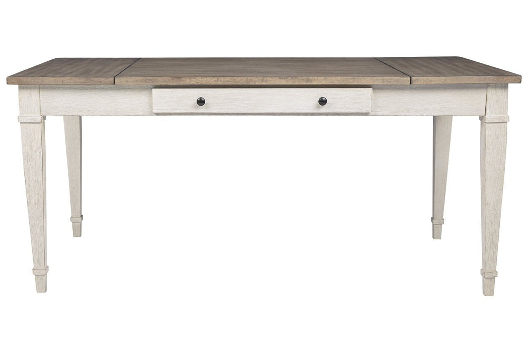 Skempton White/Light Brown Dining Table - Lara Furniture