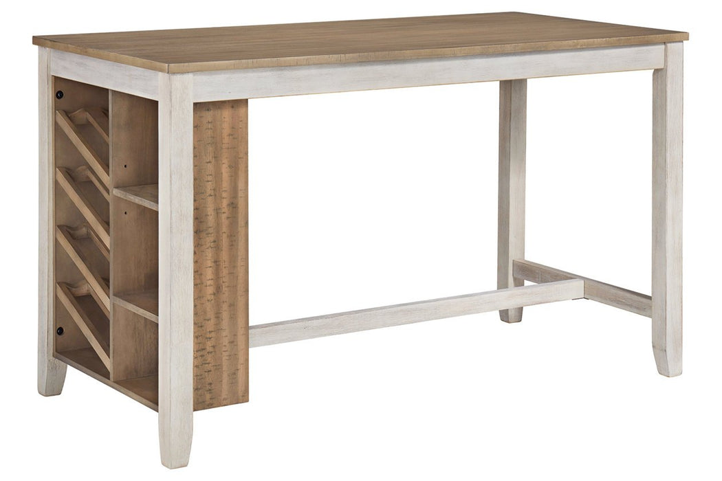 Skempton White/Light Brown Counter Height Dining Table - Lara Furniture