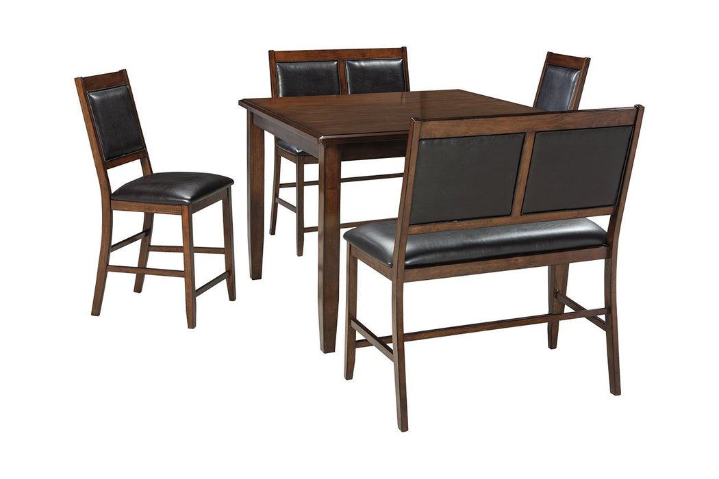 Meredy Brown Counter Height Dining Table and Bar Stools (Set of 5) - Lara Furniture