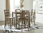 Hazelteen Medium Brown Counter Height Dining Table and Bar Stools (Set of 5) - Lara Furniture