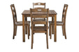 Hazelteen Medium Brown Dining Table and Chairs (Set of 5) - Lara Furniture