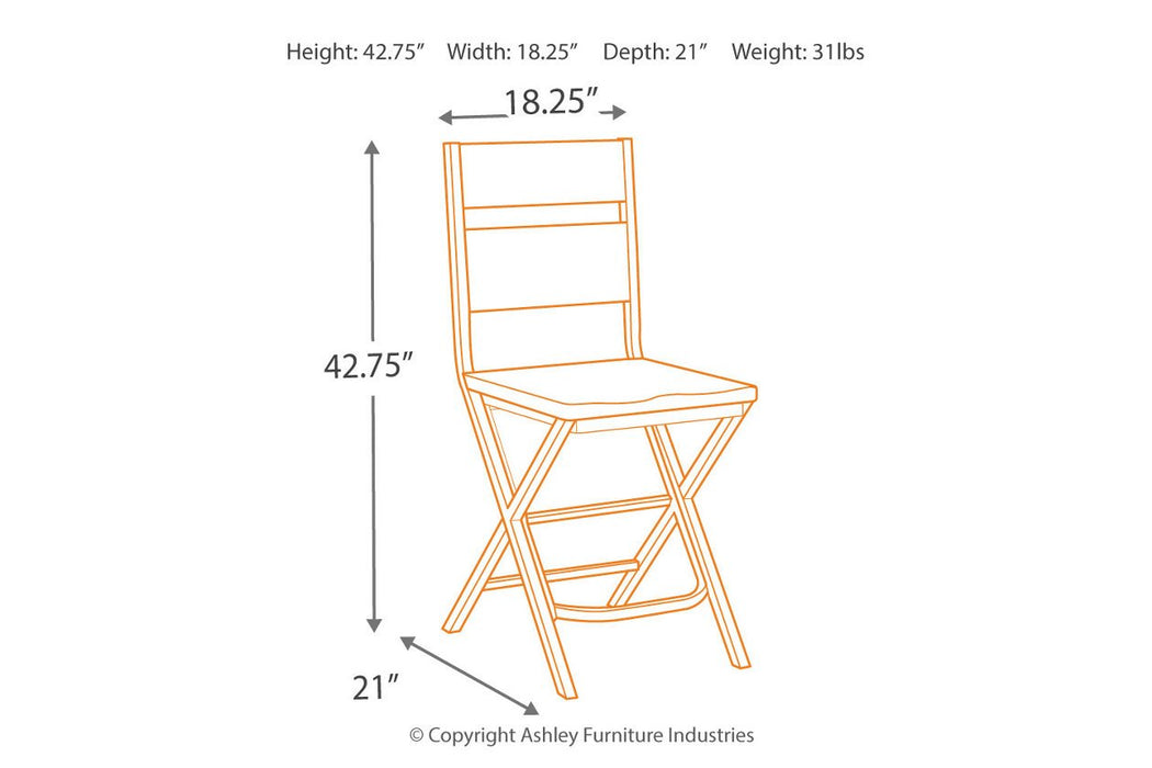 Kavara Medium Brown Counter Height Bar Stool (Set of 2) - Lara Furniture