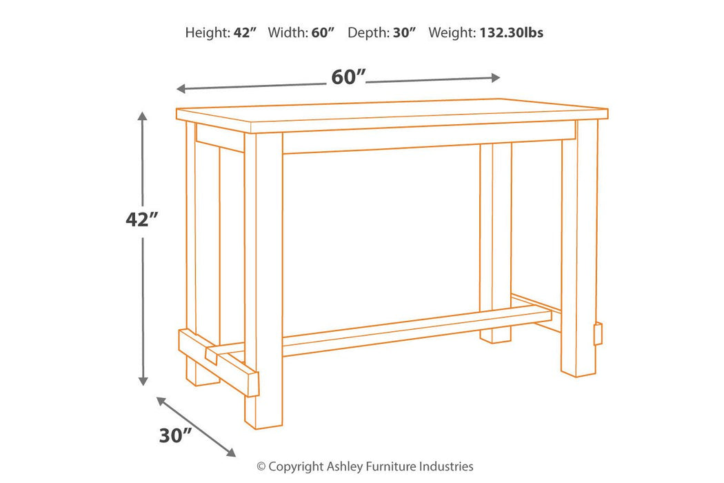 Drewing Brown Bar Height Table - Lara Furniture