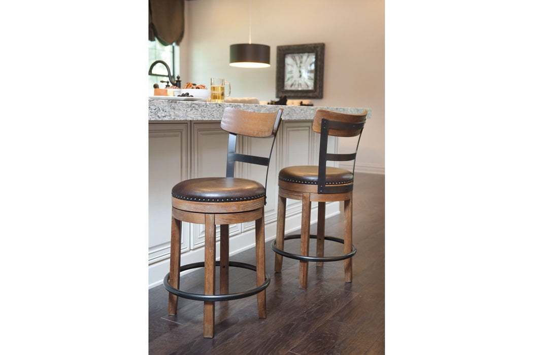 Pinnadel Light Brown Counter Height Bar Stool - Lara Furniture