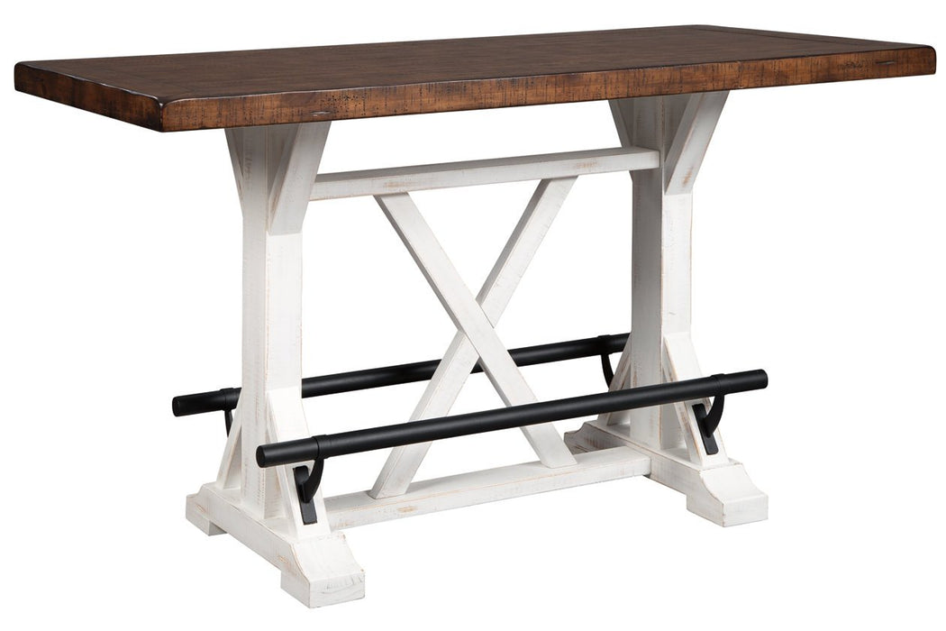 Valebeck White/Brown Counter Height Dining Table - Lara Furniture