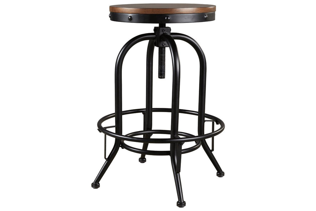 Valebeck Brown/Black Bar Height Bar Stool (Set of 2) - Lara Furniture