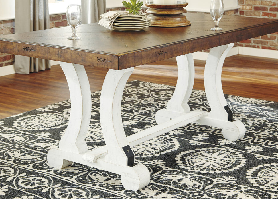 Valebeck White-Brown Dining Room Set - Lara Furniture